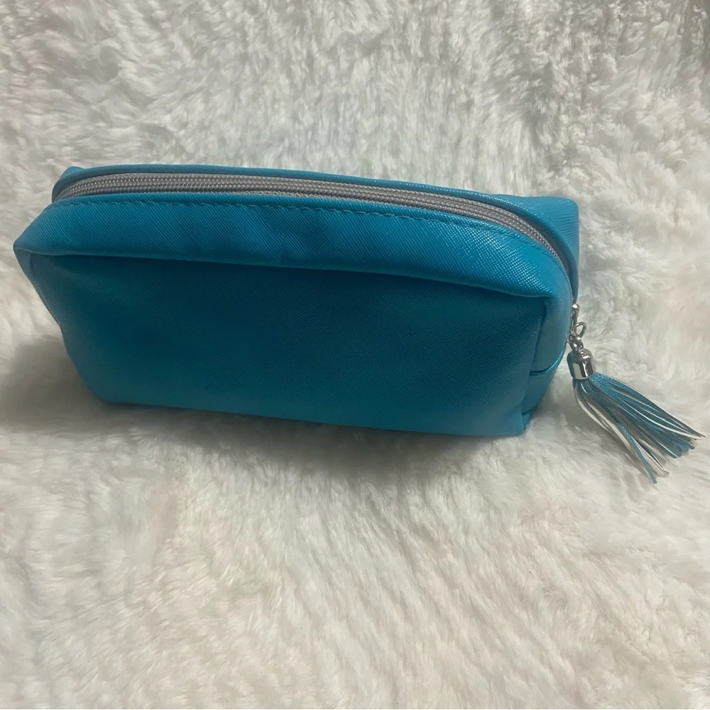 Tula Sky Blue Cosmetic Case with Tassel